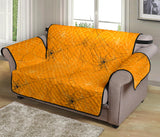 Cobweb Spider Web Pattern Orange Background Loveseat Couch Cover Protector