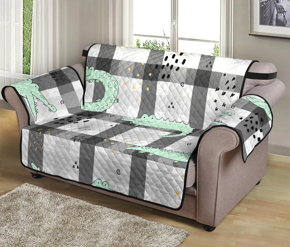 Crocodile Pattern Stripe background Loveseat Couch Cover Protector