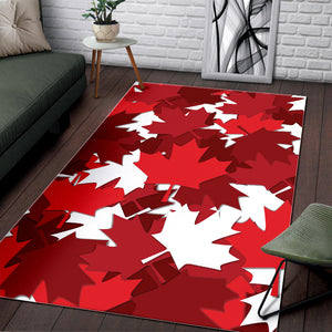 Canadian Maple Leaves Pattern Area Rug
