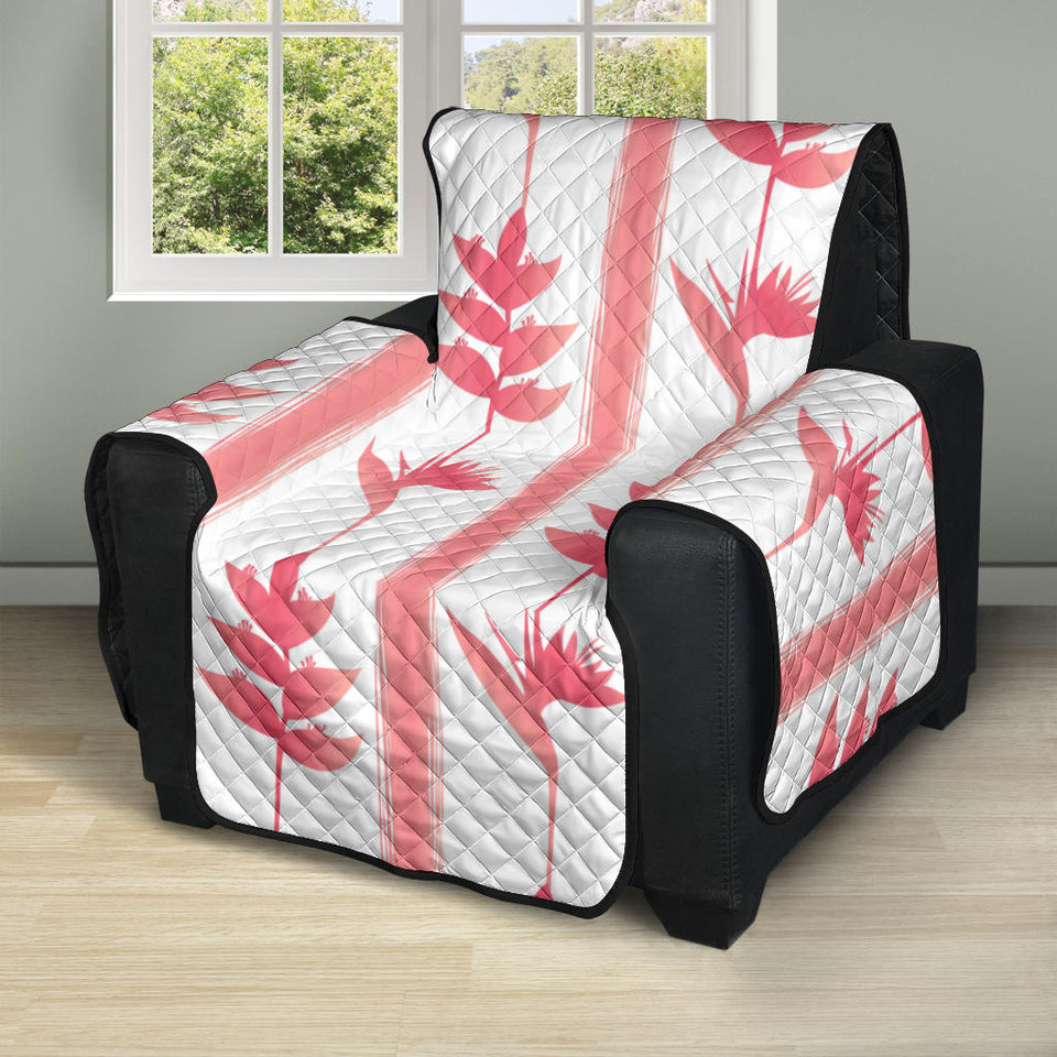 Heliconia Pink White Pattern Recliner Cover Protector