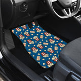 Popcorn Pattern Print Design 03 Front and Back Car Mats