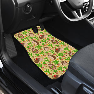 Hedgehog Pattern Print Design 02 Front Car Mats