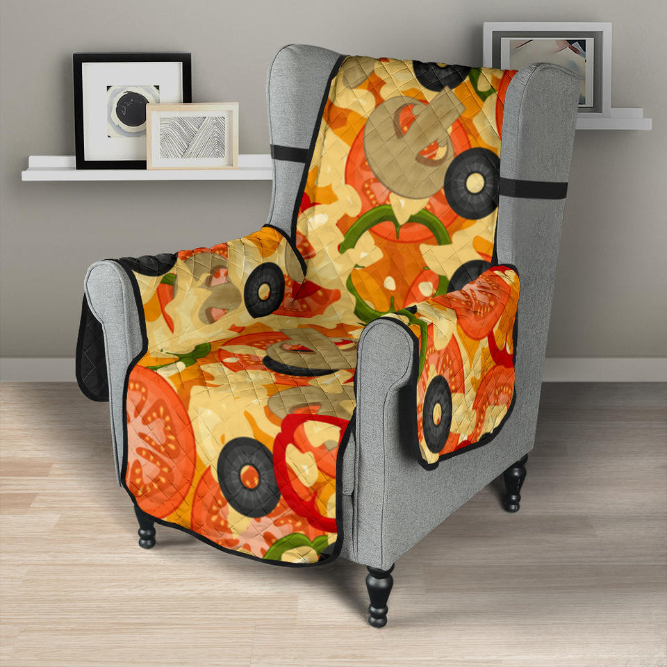 Pizza Texture Pattern Chair Cover Protector