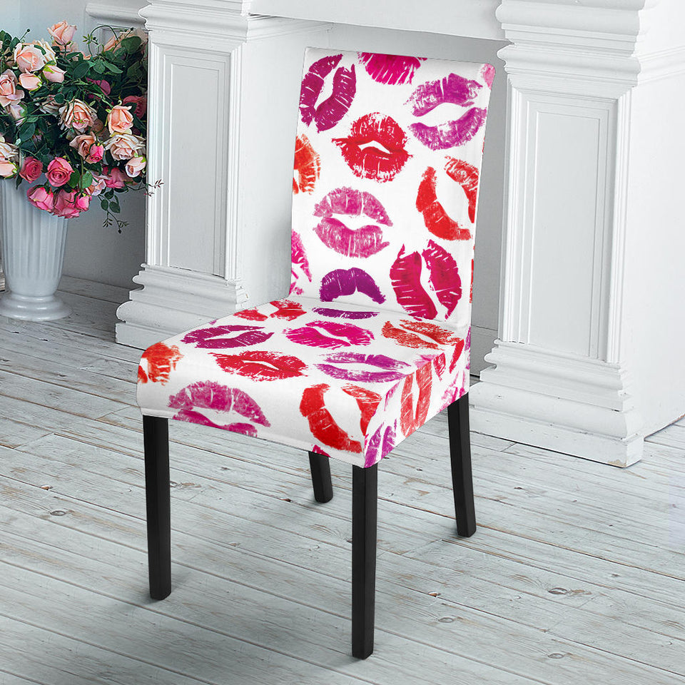 Lips Pattern Print Design 04 Dining Chair Slipcover