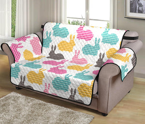 Colorful Rabbit Pattern Loveseat Couch Cover Protector