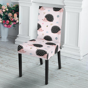 Hedgehog Pattern Print Design 04 Dining Chair Slipcover