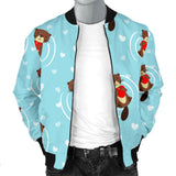 Otter Heart Pattern Men Bomber Jacket