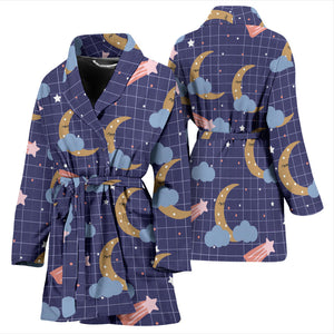 Moon Star Could Pattern Women Bathrobe