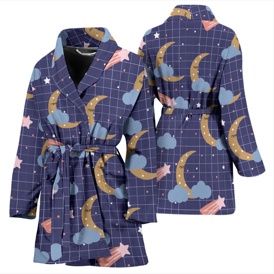 Moon Star Could Pattern Women Bathrobe