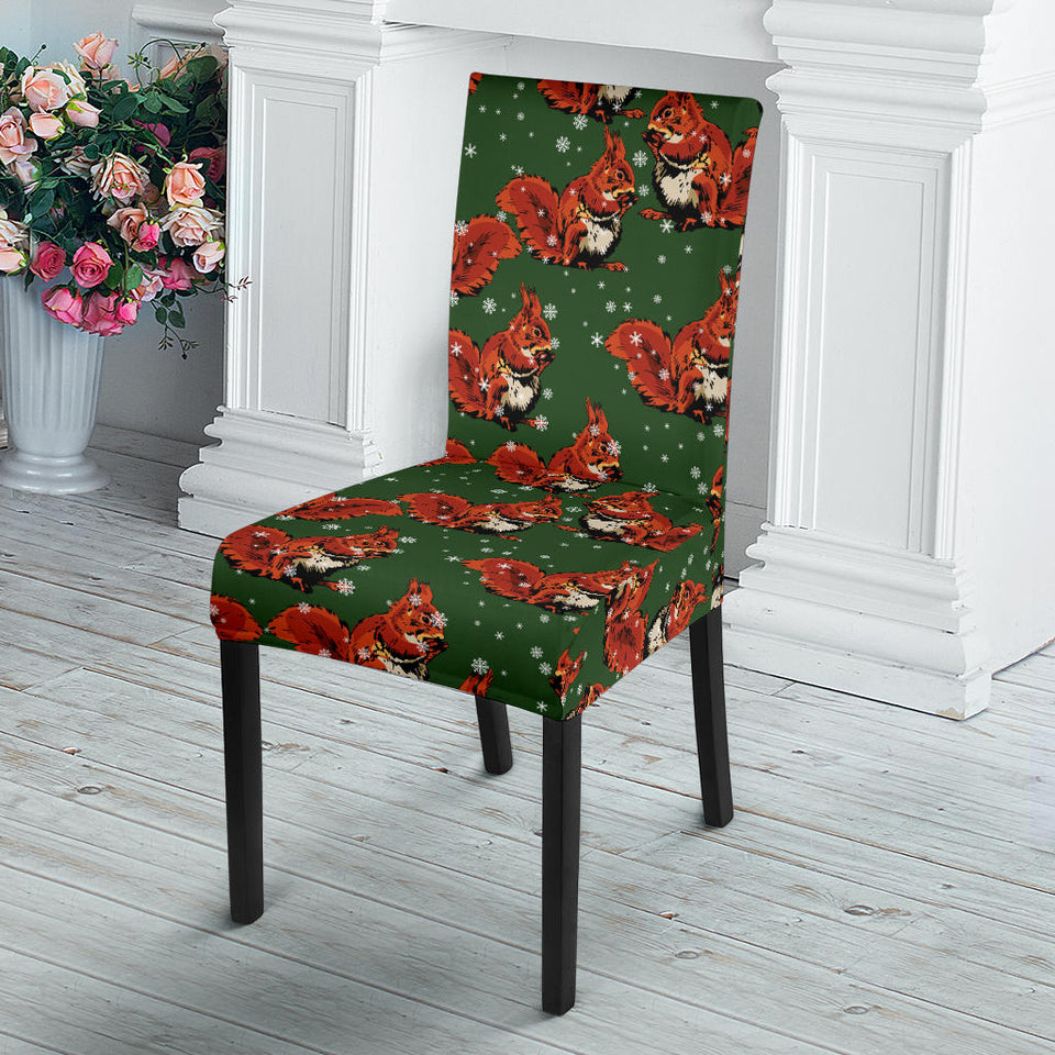 Squirrel Pattern Print Design 03 Dining Chair Slipcover