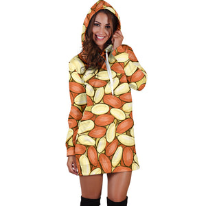 Peanut Pattern Background Women Hoodie Dress