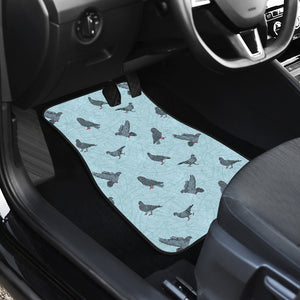 Pigeon Pattern Print Design 02 Front and Back Car Mats