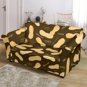 Peanut Pattern Green Background Loveseat Couch Slipcover