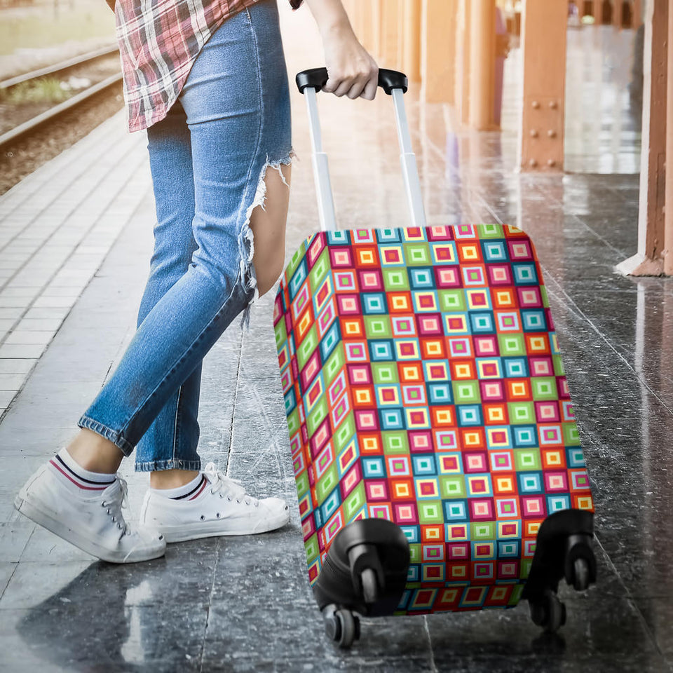 Rainbow Rectancular Pattern Luggage Covers