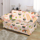 Sushi Pattern Background Loveseat Couch Slipcover