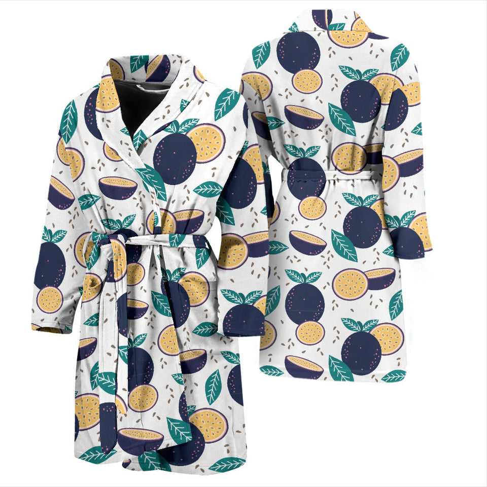 Passion Fruit Pattern Men Bathrobe