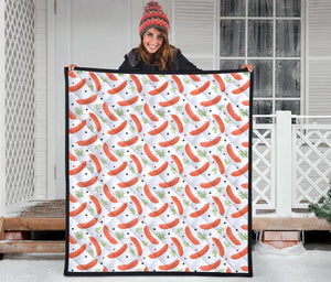 Sausage Pattern Print Design 03 Premium Quilt