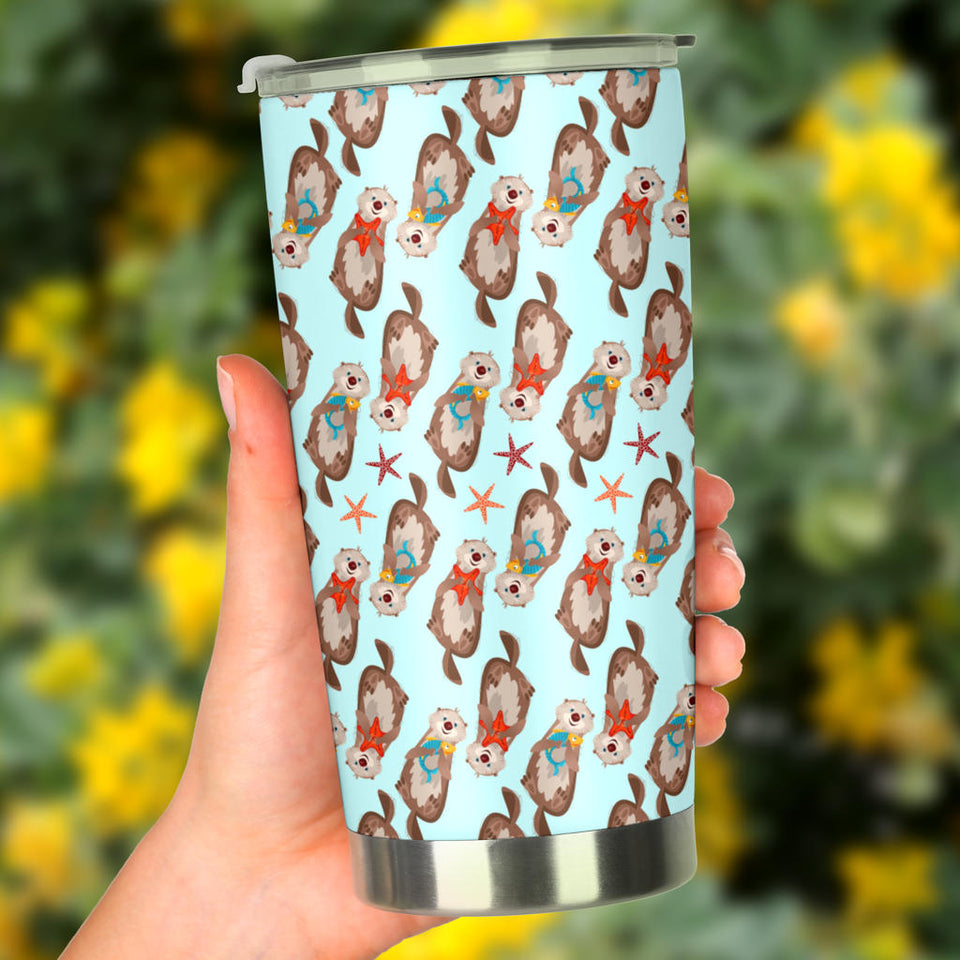 Otter Pattern Background Tumbler