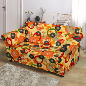 Pizza Texture Pattern Loveseat Couch Slipcover