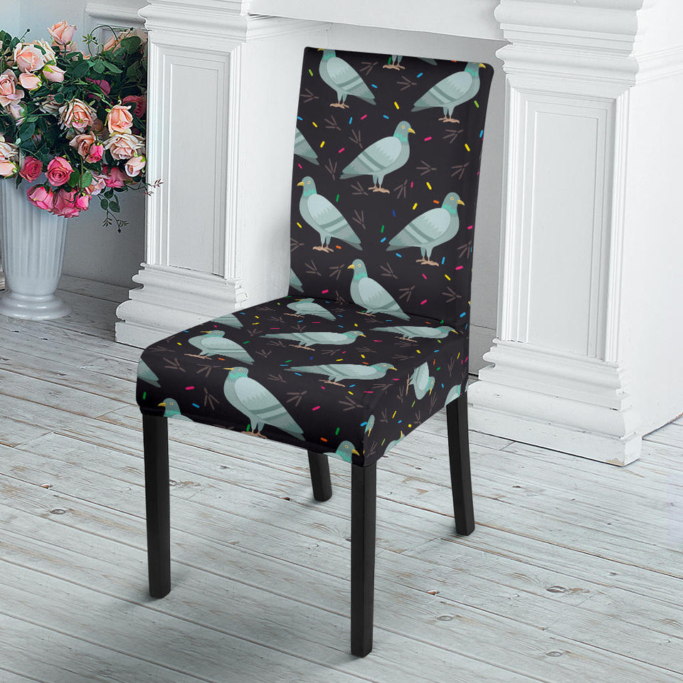 Pigeon Pattern Print Design 01 Dining Chair Slipcover