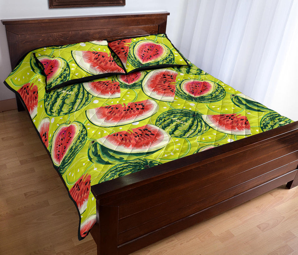 Watermelon Theme Pattern Quilt Bed Set