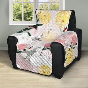 Swan Flower Pattern Recliner Cover Protector