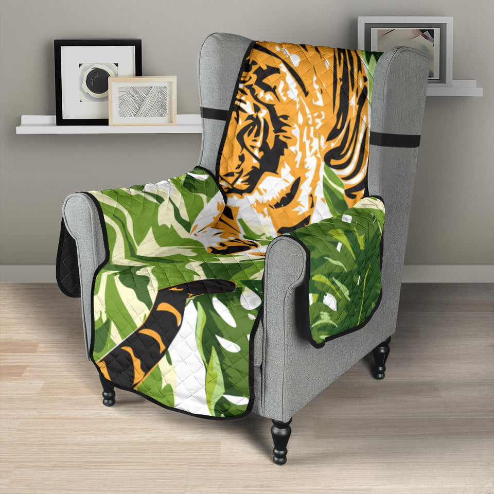 Bengal Tiger Pattern leaves Chair Cover Protector