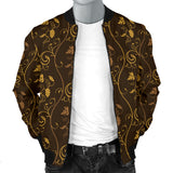 Gold Grape Pattern Men Bomber Jacket