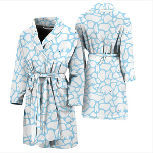 Polar Bear Ice Pattern Men Bathrobe