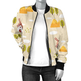 Windmill Pattern Women Bomber Jacket