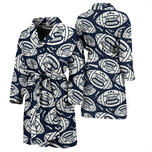 American Football Ball Pattern Men Bathrobe