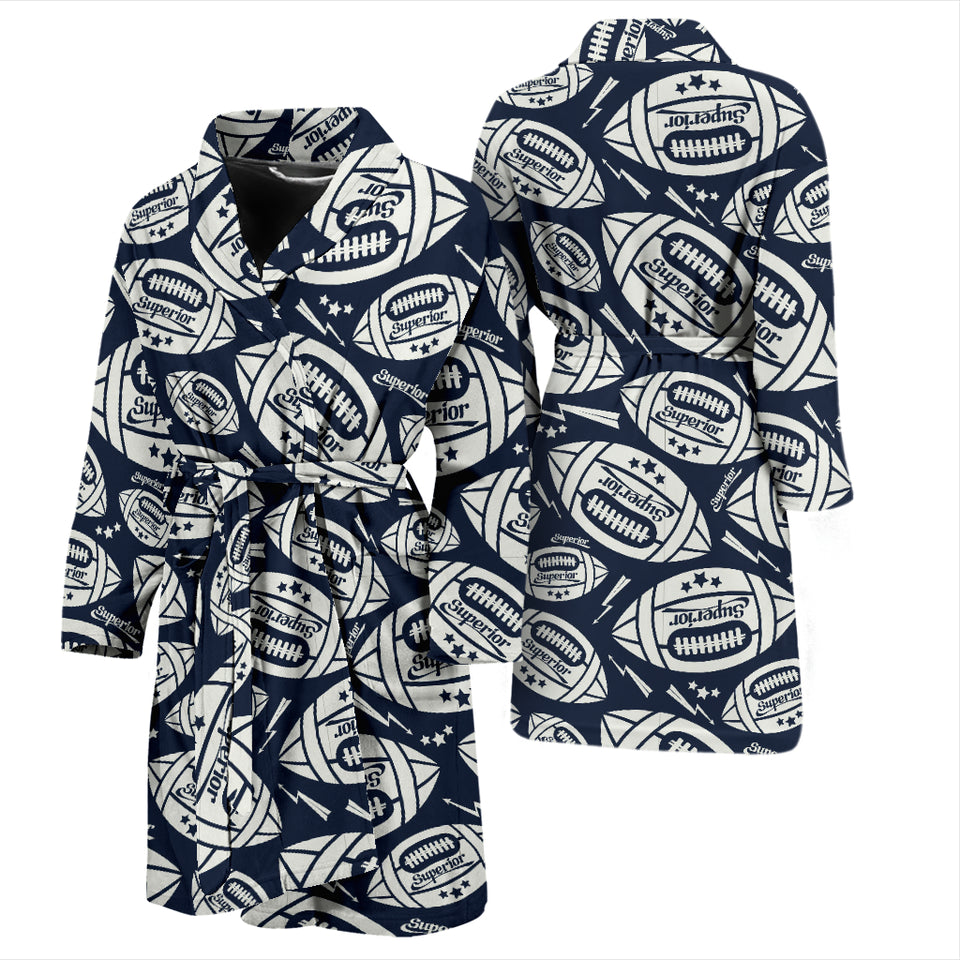 American Football Ball Pattern Men Bathrobe
