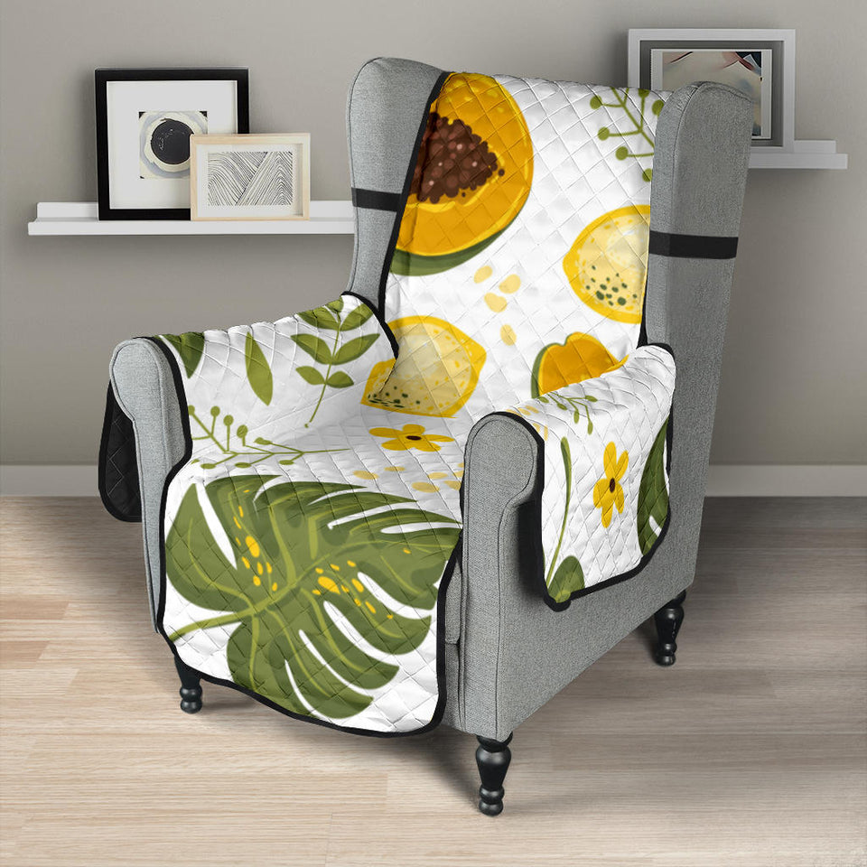 Papaya Leaves Flower Pattern Chair Cover Protector