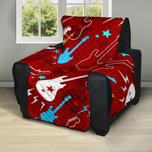 Electical Guitar Red Pattern Recliner Cover Protector