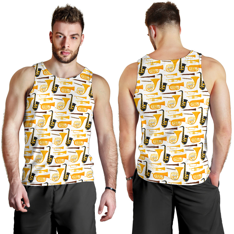 Saxophone Theme Pattern Men Tank Top