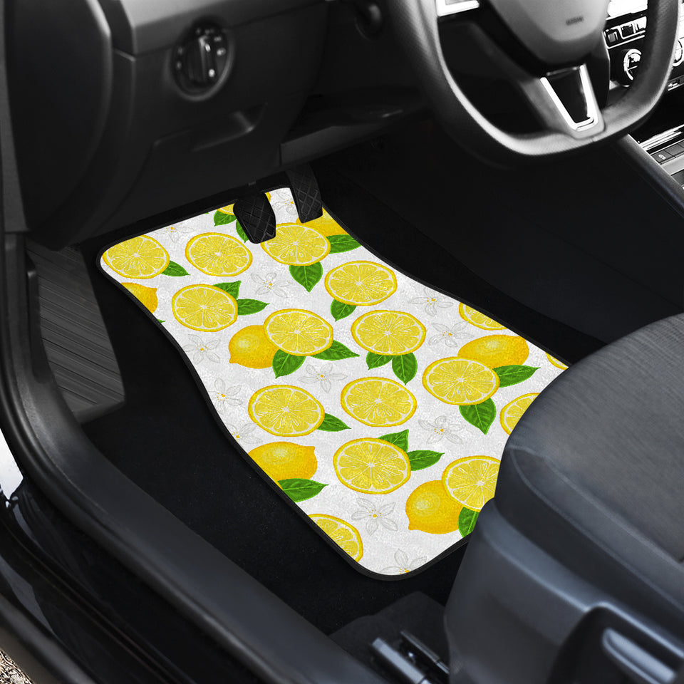 Lemon Flower Pattern Front Car Mats