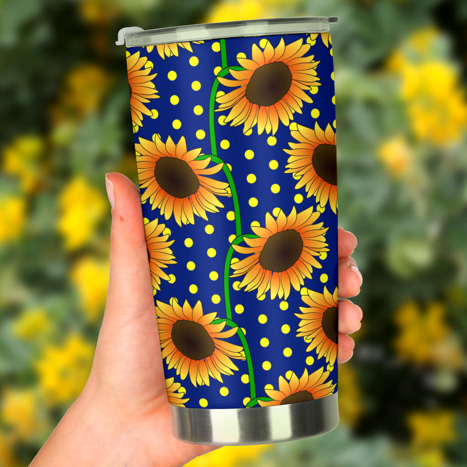 Sunflower Pokka Dot Pattern Tumbler