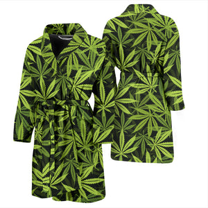 Canabis Marijuana Weed Pattern Print Design 03 Men Bathrobe