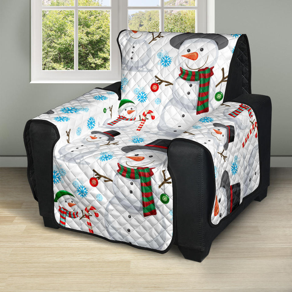 Snowman Pattern Background Recliner Cover Protector