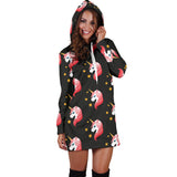 Unicorn Star Pattern Women Hoodie Dress