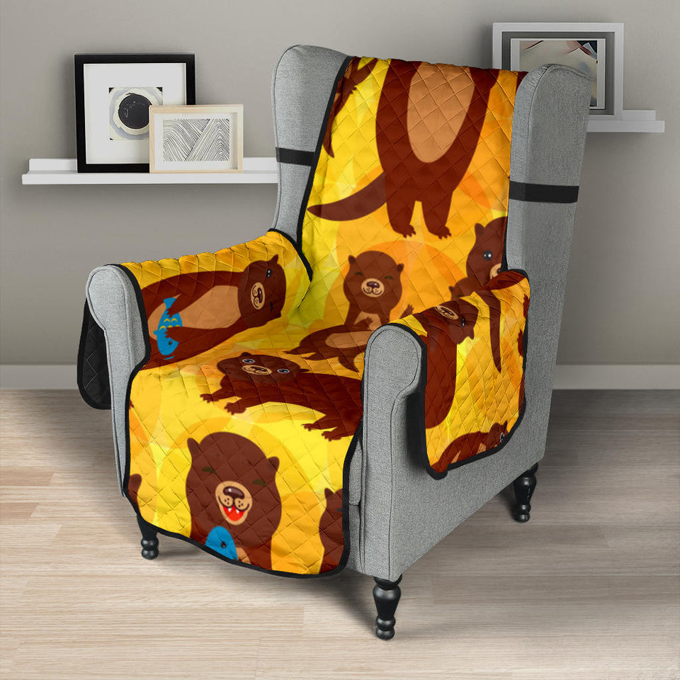 Otter Pattern Chair Cover Protector