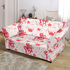 Octopus  Crab Starfish Pattern Loveseat Couch Slipcover