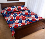 USA Star Hexagon Pattern Quilt Bed Set