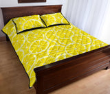 Sliced Lemon Pattern Quilt Bed Set