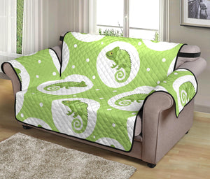 Chameleon Lizard Circle Pattern Loveseat Couch Cover Protector