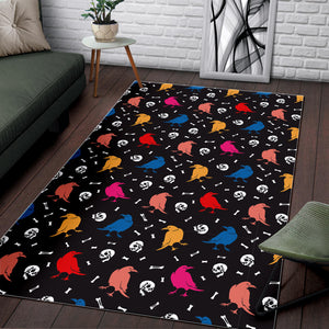 Colorful Crow Pattern Area Rug