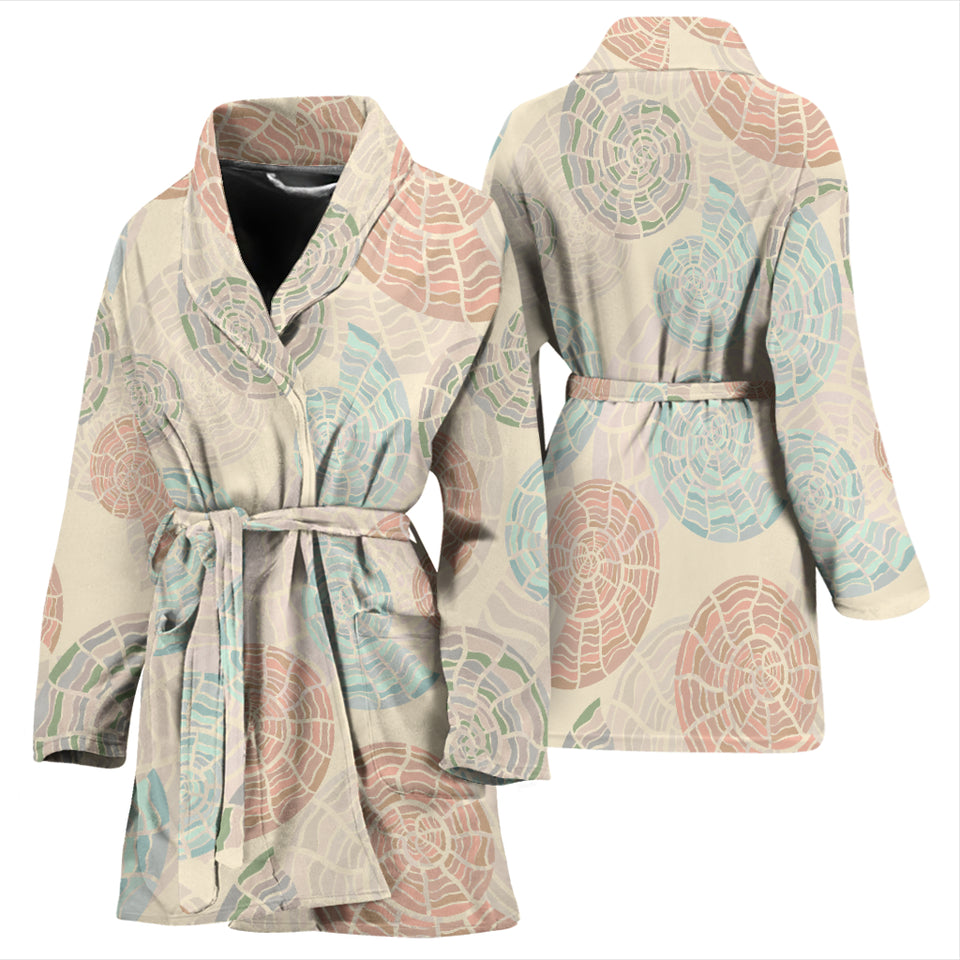 Shell Pattern Women Bathrobe