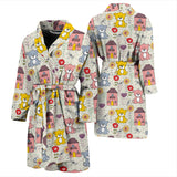 Teddy Bear Pattern Print Design 04 Men Bathrobe