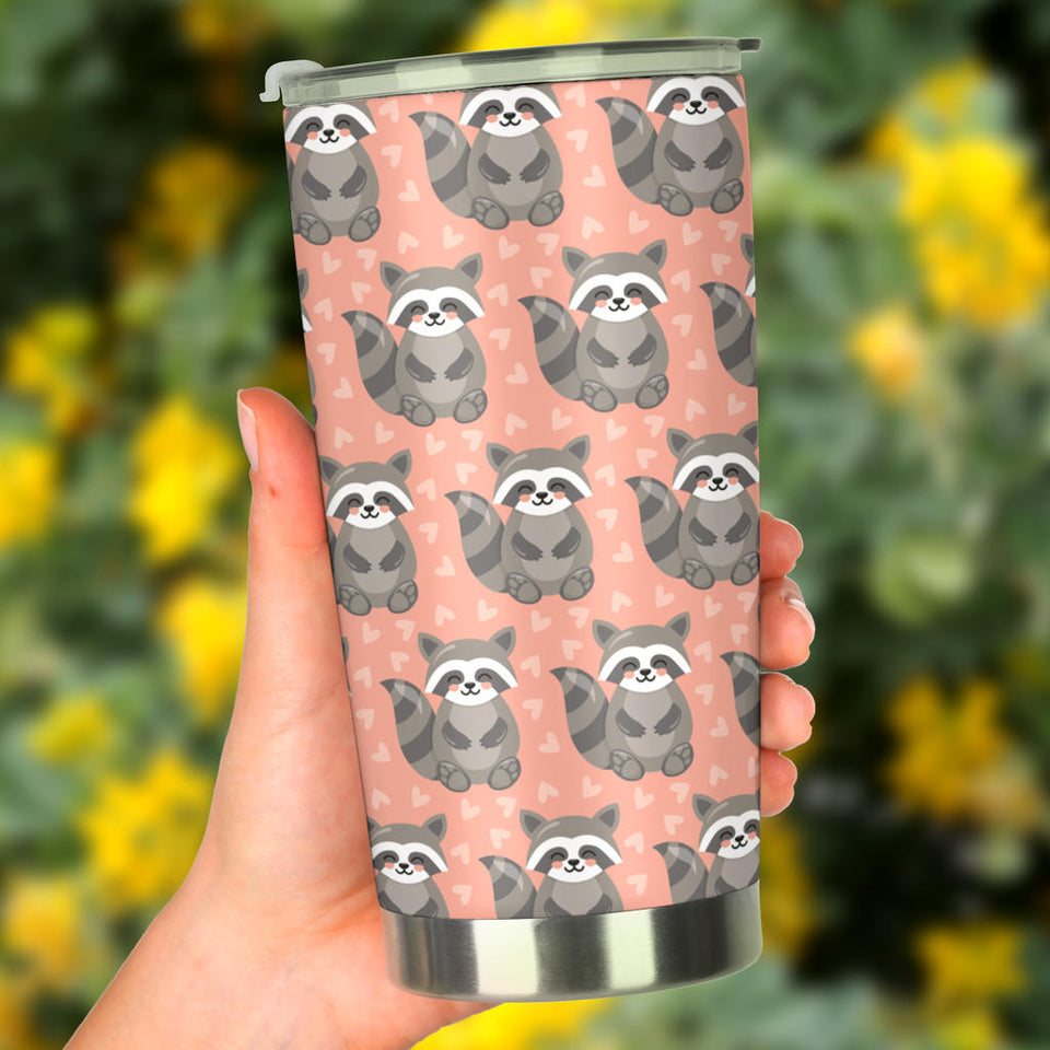 Raccoon Heart Pattern Tumbler