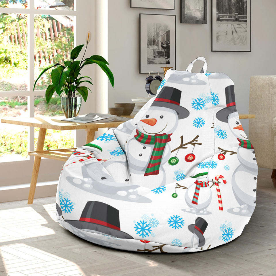 Snowman Pattern Background Bean Bag Cover